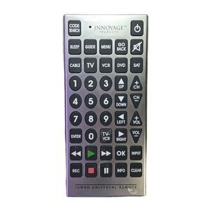 Innovage Products Jumbo Universal Remote TV Cable VCR DVD Sat - Tested Working